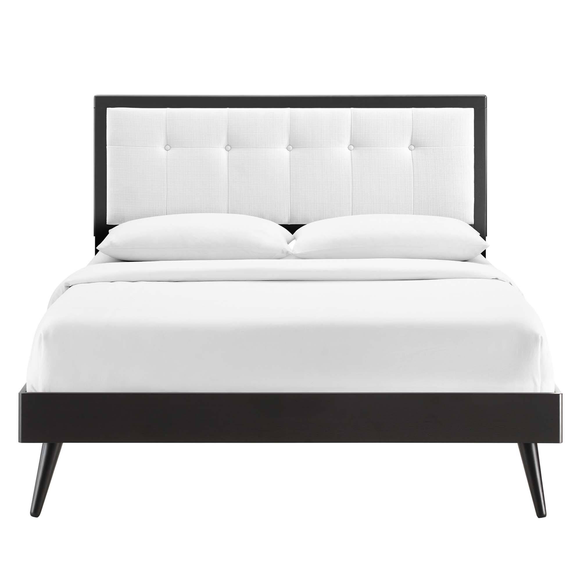Alt View 9. Modway - Willow Wood Full Platform Bed With Splayed Legs - White.