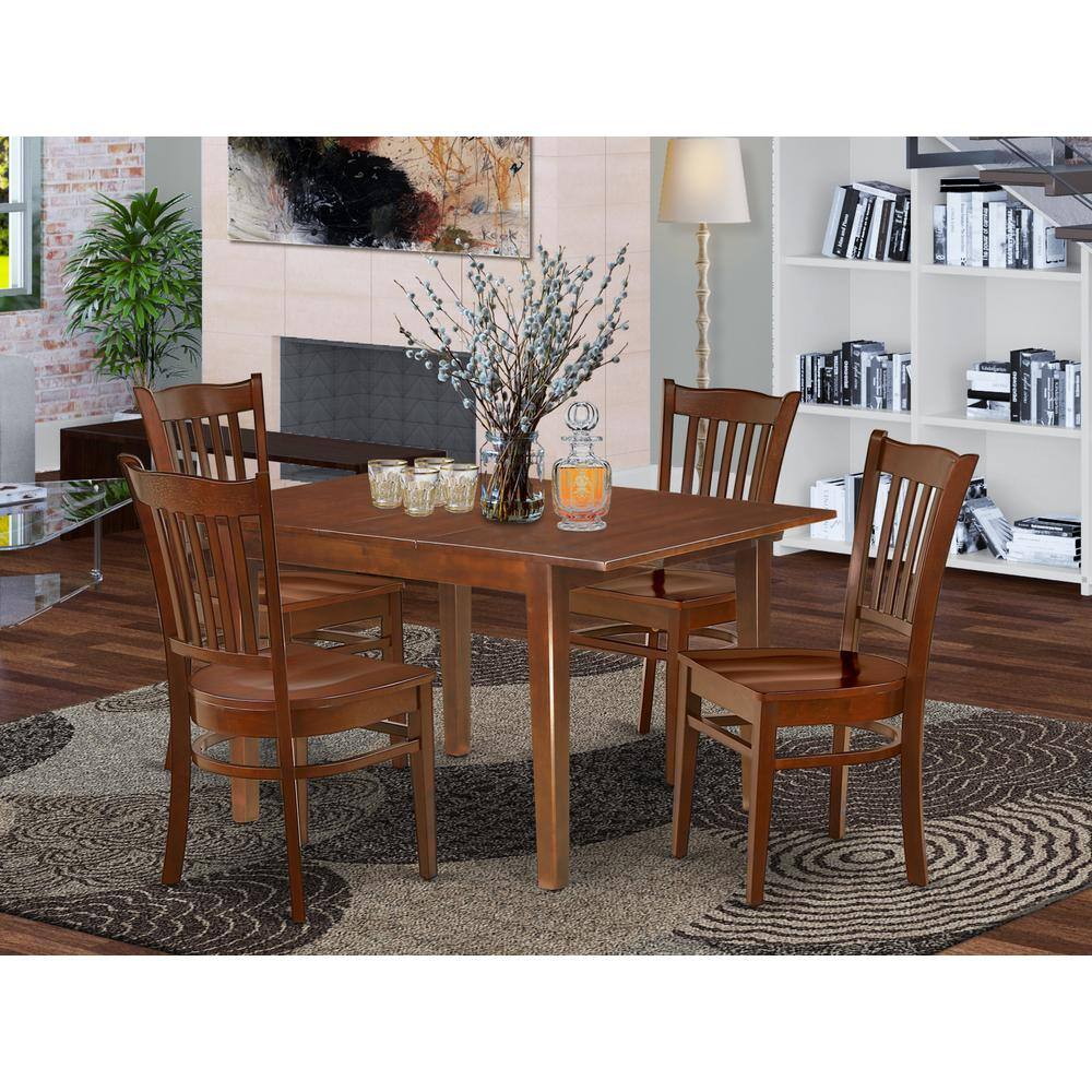 Left. East West Furniture - Dining Room Set Mahogany - Brown.