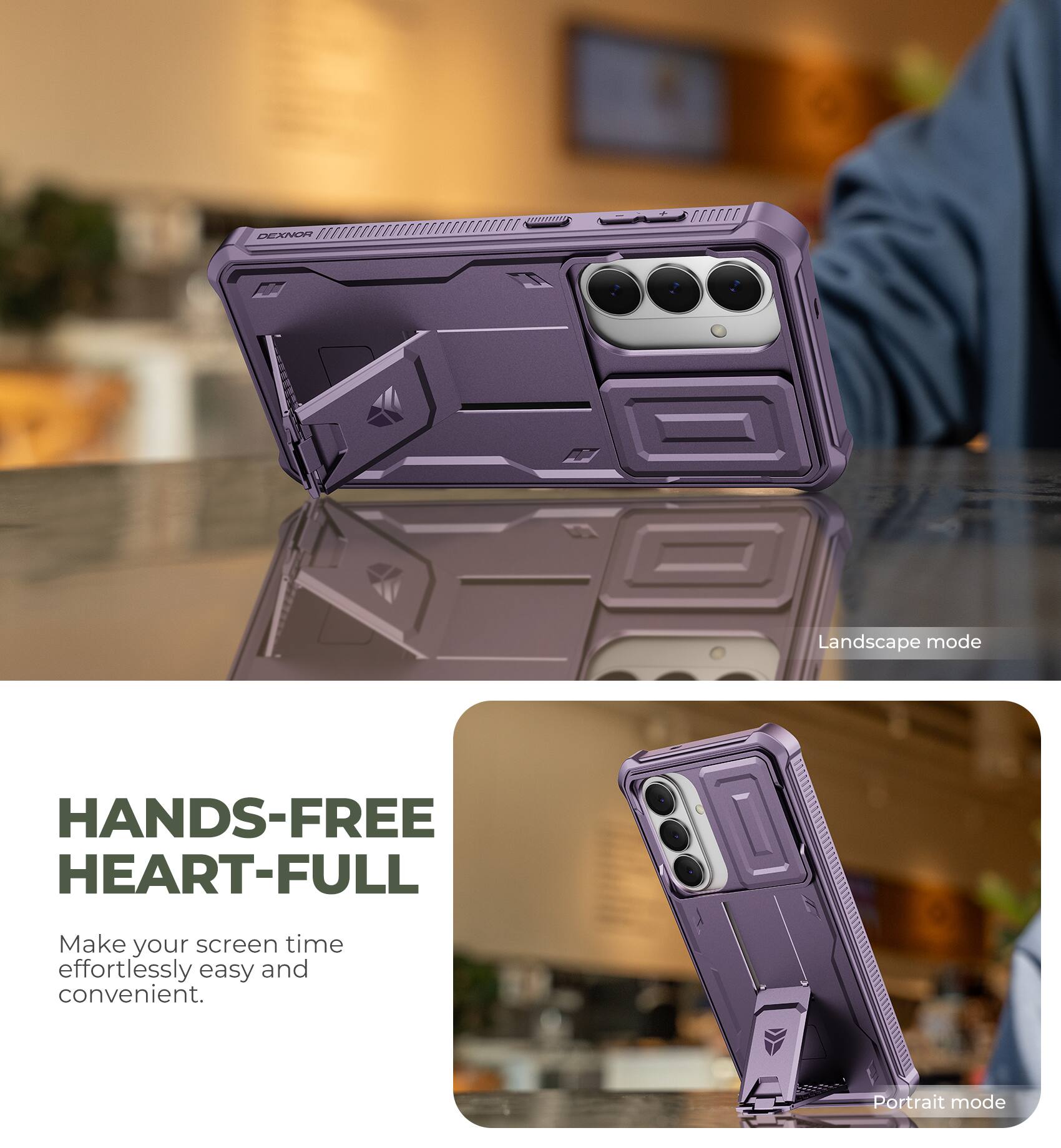 DEXNOR M

HANDS-FREE  
HEART-FULL

Make your screen time effortlessly easy and convenient.

Landscape mode

Portrait mode