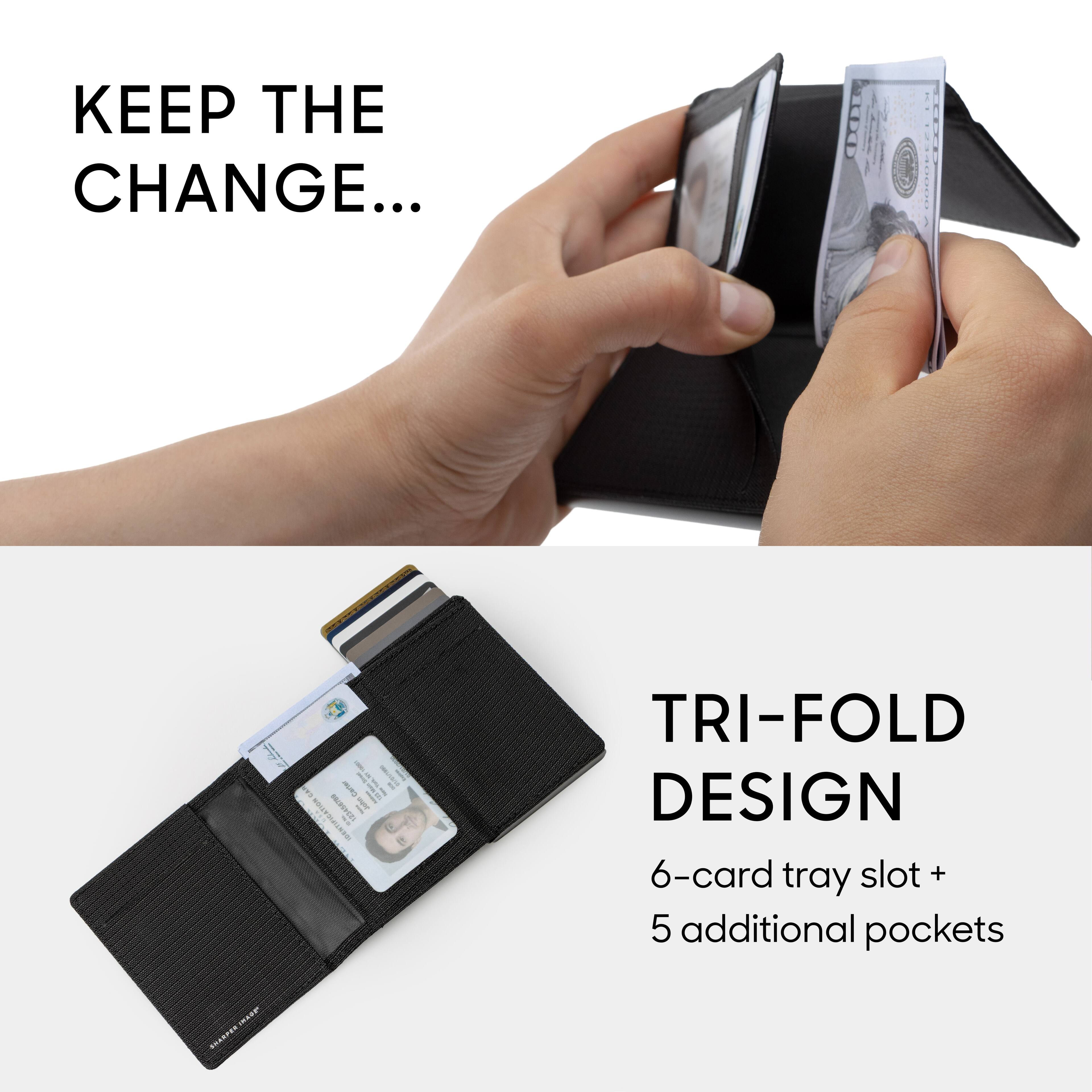 KEEP THE CHANGE...

TRI-FOLD DESIGN
6-card tray slot + 5 additional pockets
