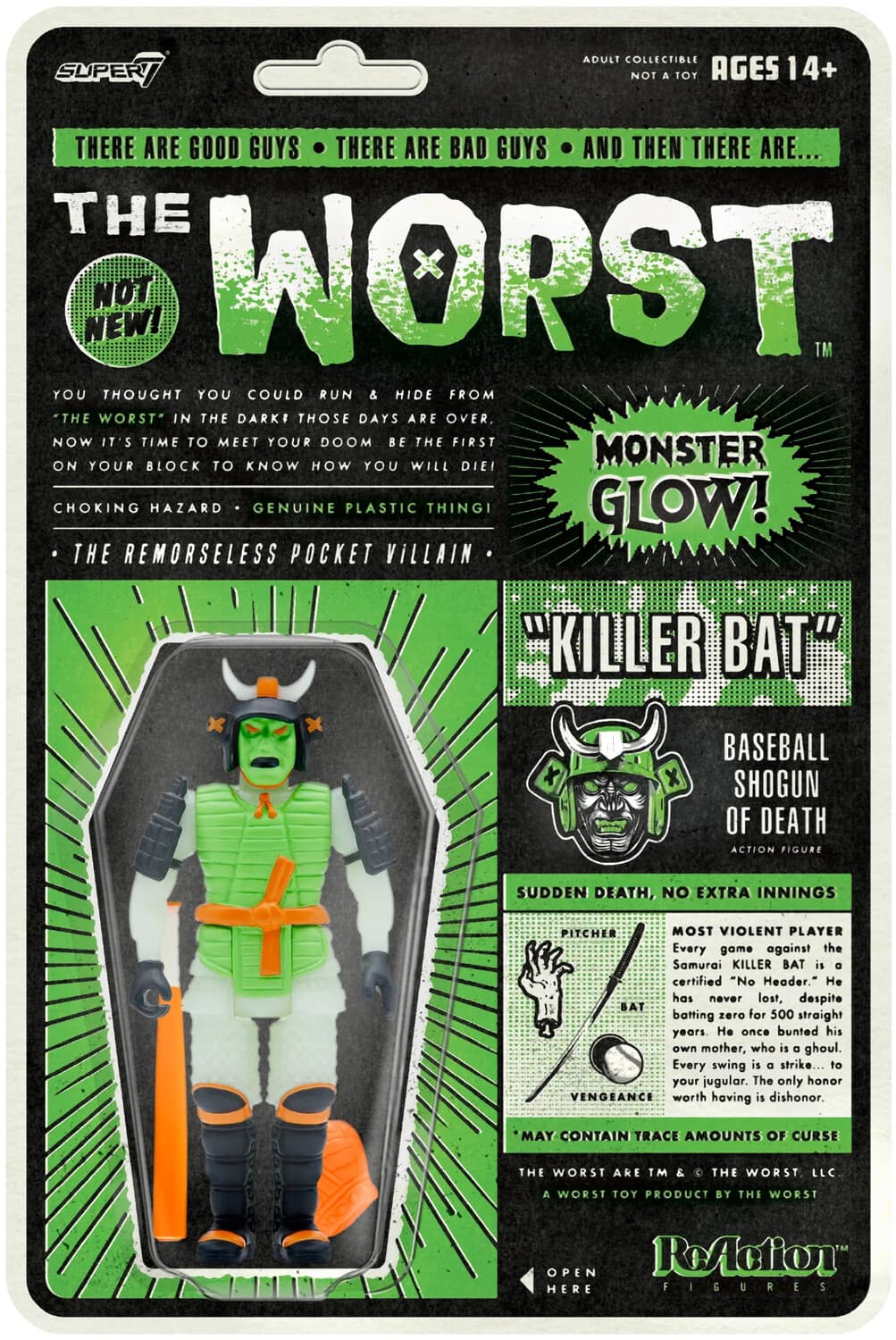 Super7 - The Worst - ReAction Figures Wave 3 - Killer Bat (Hell-Oween Glow) - COLLECTABLES - Multicolor