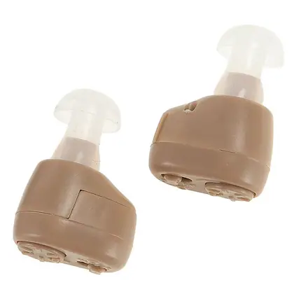 Front. MEDca - MEDca Hearing Amplifier Ear ITC (Pair) - Beige.
