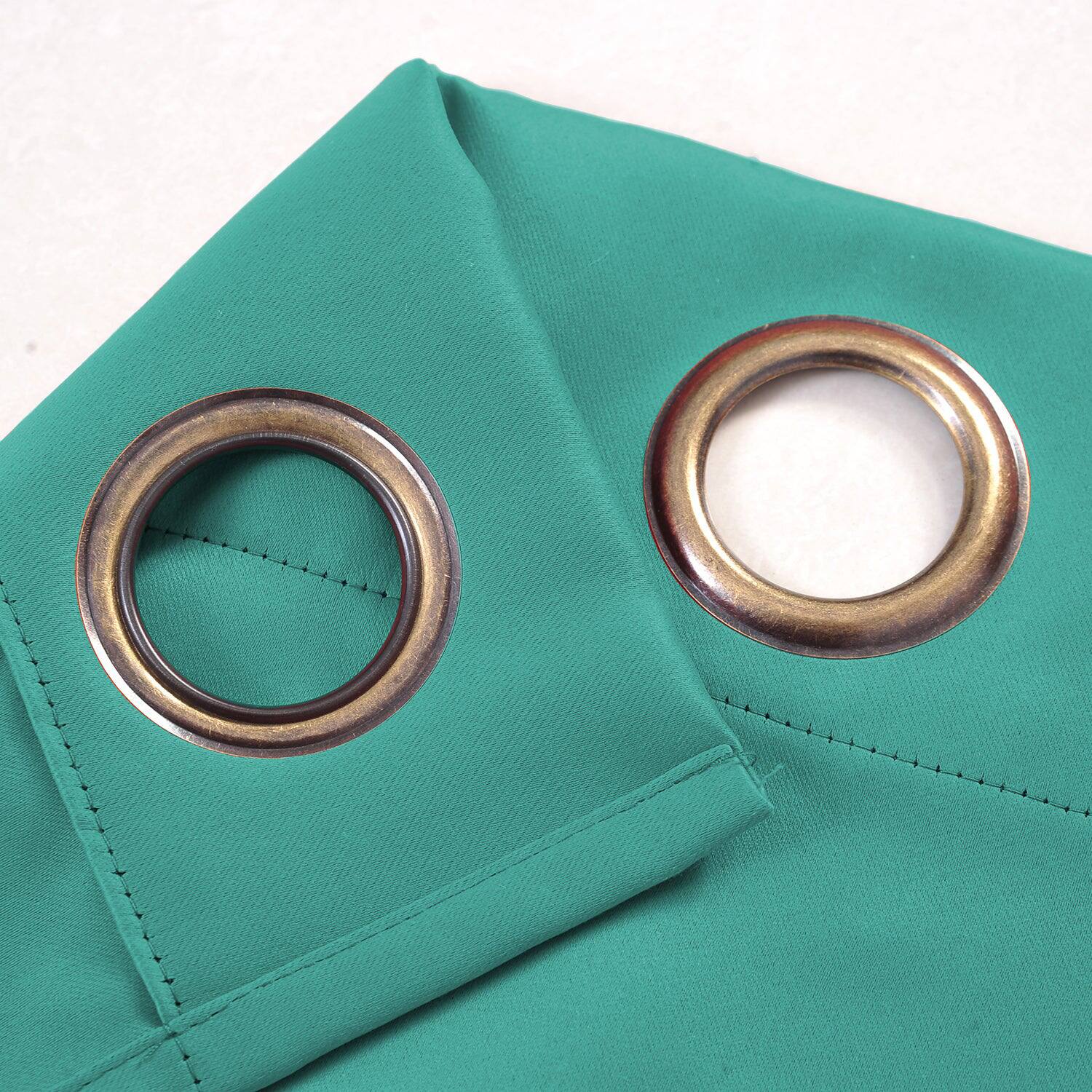 Back. RT Designers Collection - RT Designers Collection 100% Polyester 250 GSM Riley 100% Blackout Grommet Panel 54" x 105" Teal - Teal.