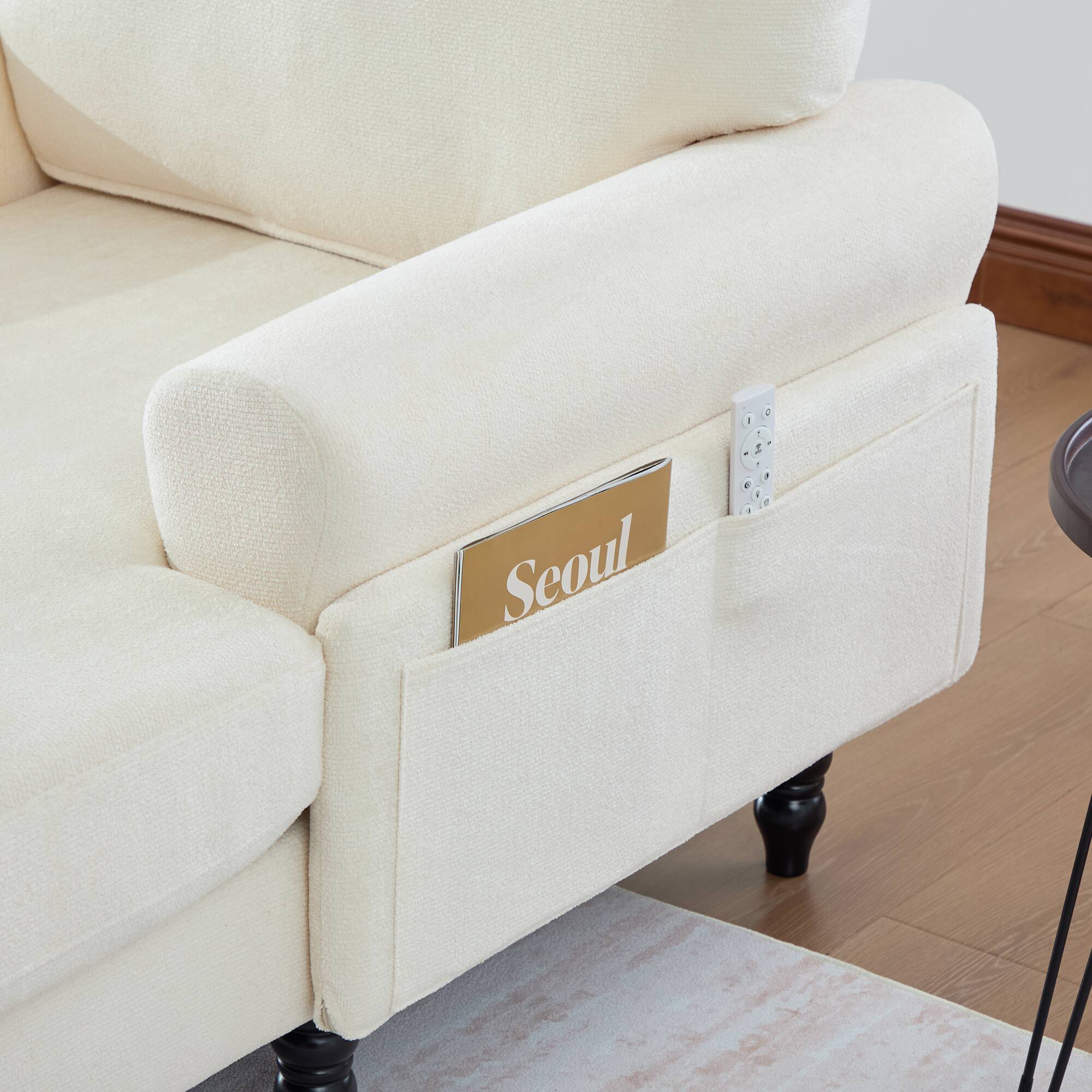 Alt View 7. Chery Life - 38.2 in. Beige Chenille Fabric Chaise Lounge Recliner Single Sofa with Comfortable Backrest and Armrests - Beige.