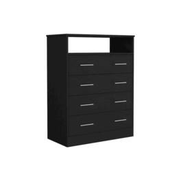TuHome - Peru Four Drawer Dresser Black MDF - White