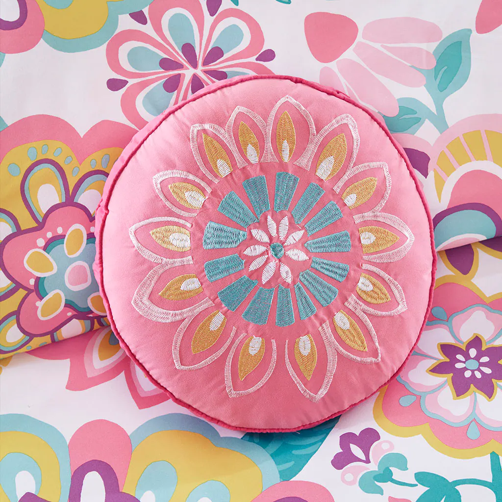 Alt View 1. Gracie Mills - Gracie Mills Icarus Floral Medallion Comforter Set - Pink.