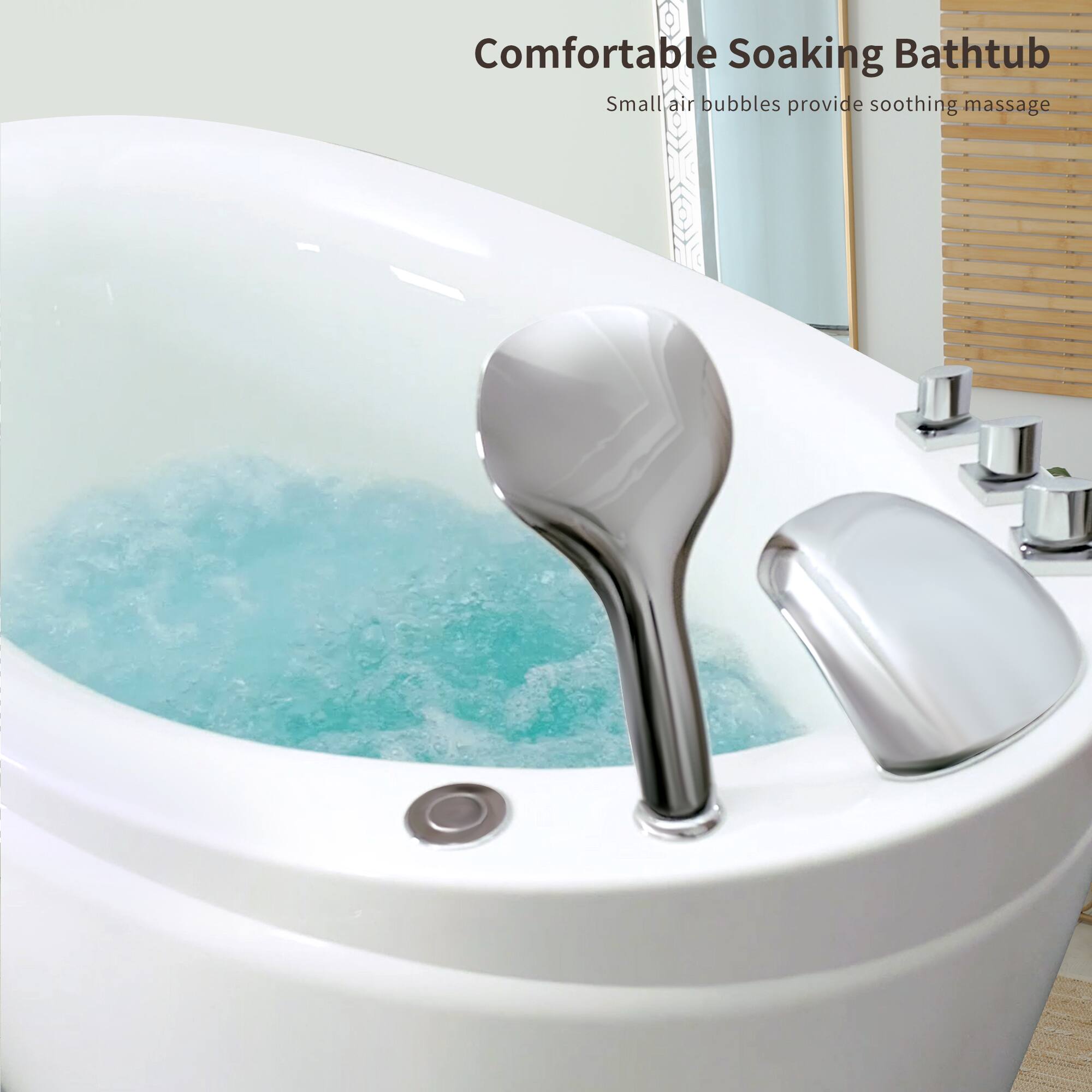 Comfortable Soaking Bathtub  
Small air bubbles provide soothing massage