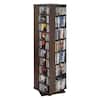Front. VEVOR - Media Storage Cabinet, CD Rack Tower, 34 Compartments Rotating Media Tower Rack for CDs, DVDs, Books and Game Discs - Dark brown.