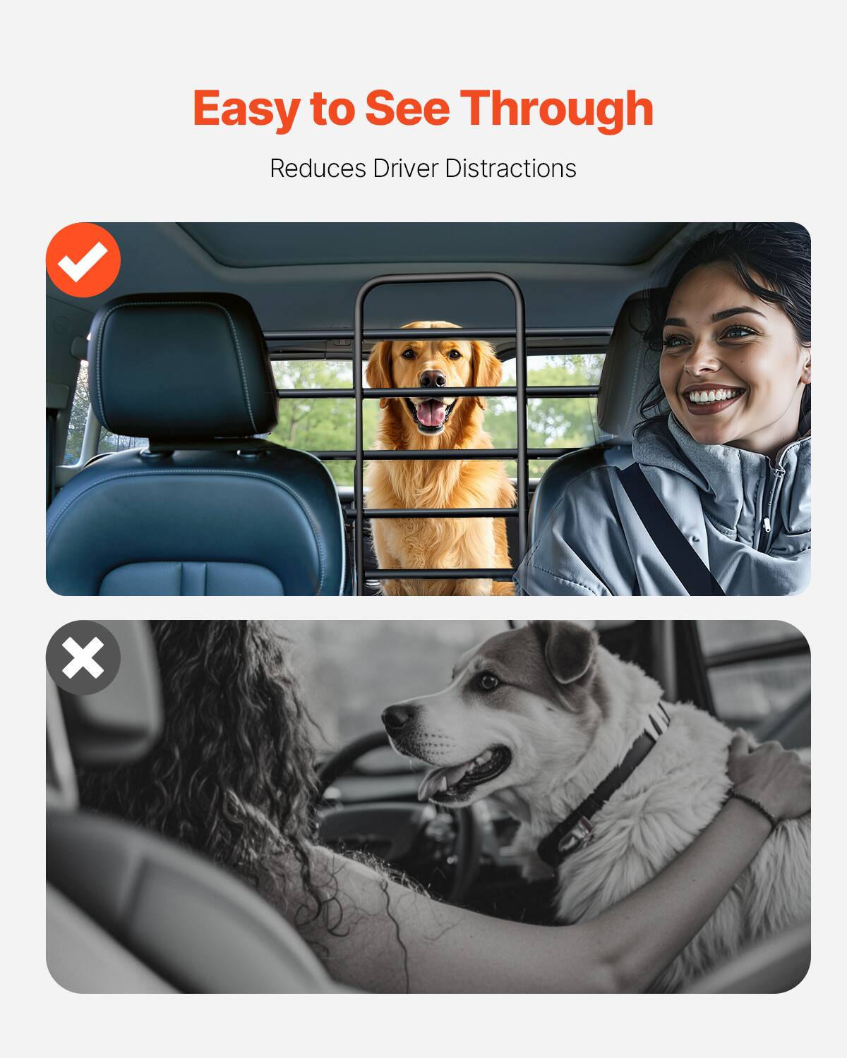 Easy to See Through  
Reduces Driver Distractions