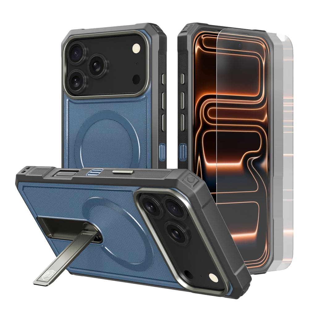 Mybat Pro - Renegade Series Case with 360° Locking Kickstand for Apple iPhone 18 Pro Max / 17 Pro Max - Blue