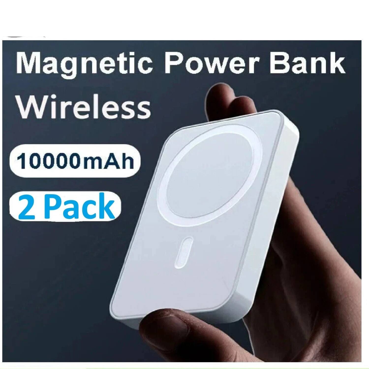 Magnetic Power Bank Wireless  
10000mAh  
2 Pack