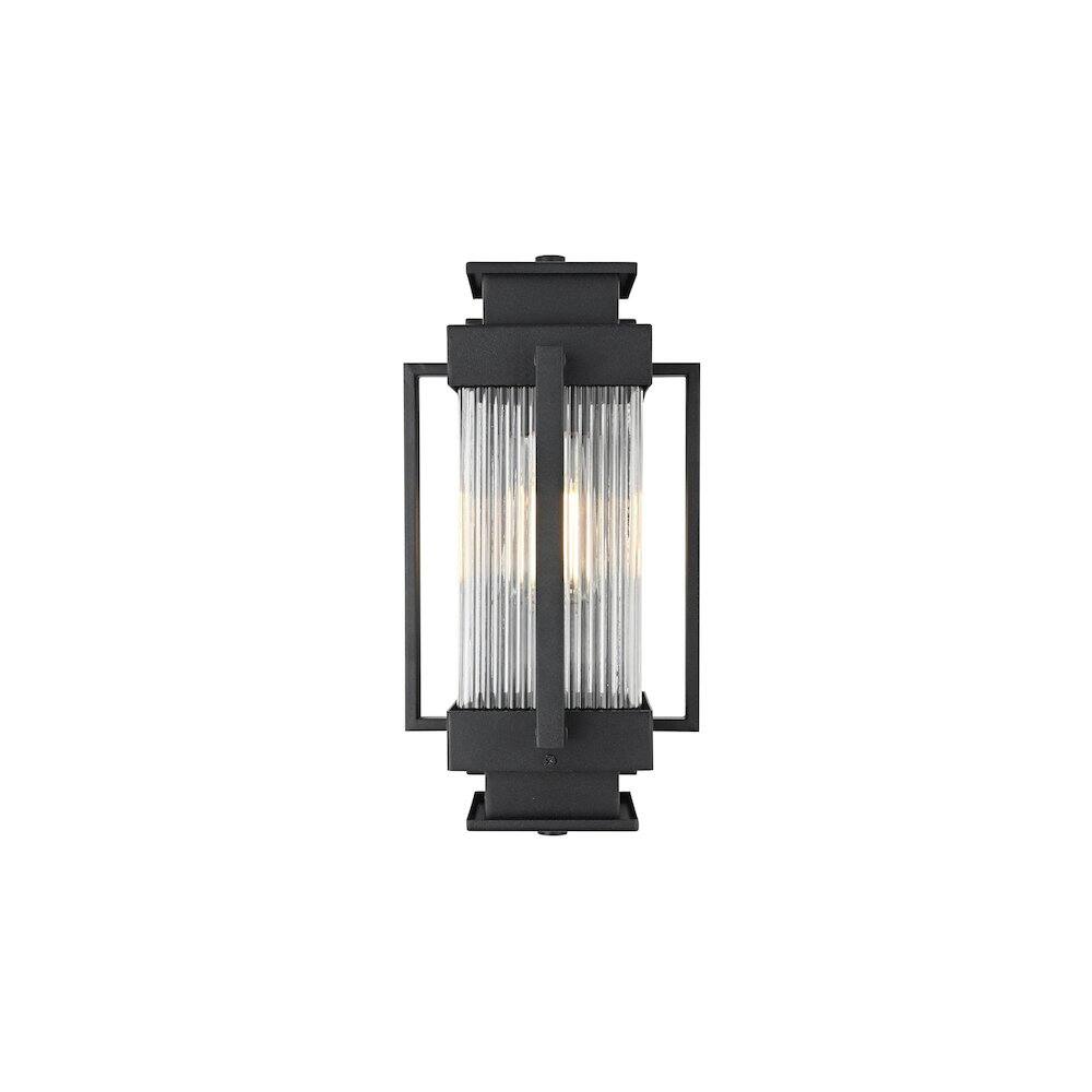 Back. Elegant Lighting - Harlan 7 inch Outdoor Pendant in Black - Black.