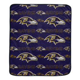 Pegasus - Baltimore Ravens 50" x 60" Repeat Big Logo Wordmark Ultra Soft Blanket - Multicolor
