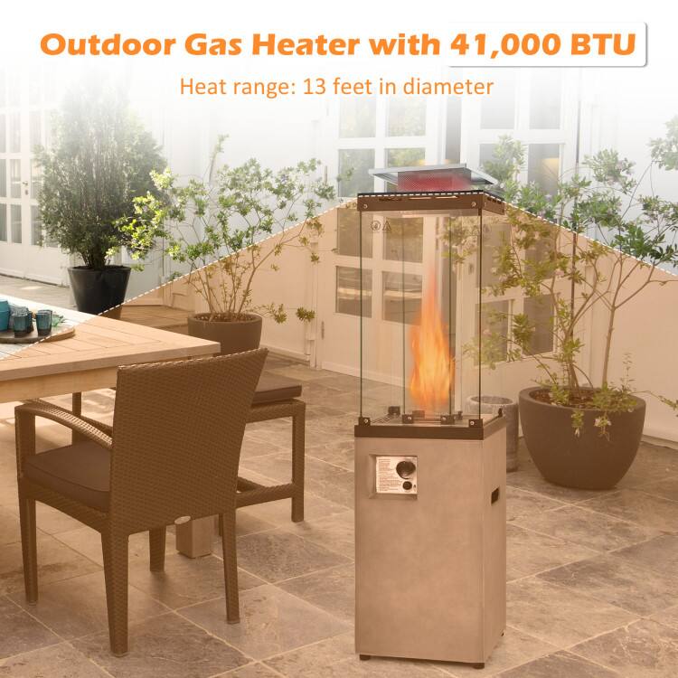 Outdoor Gas Heater with 41,000 BTU  
Heat range: 13 feet in diameter