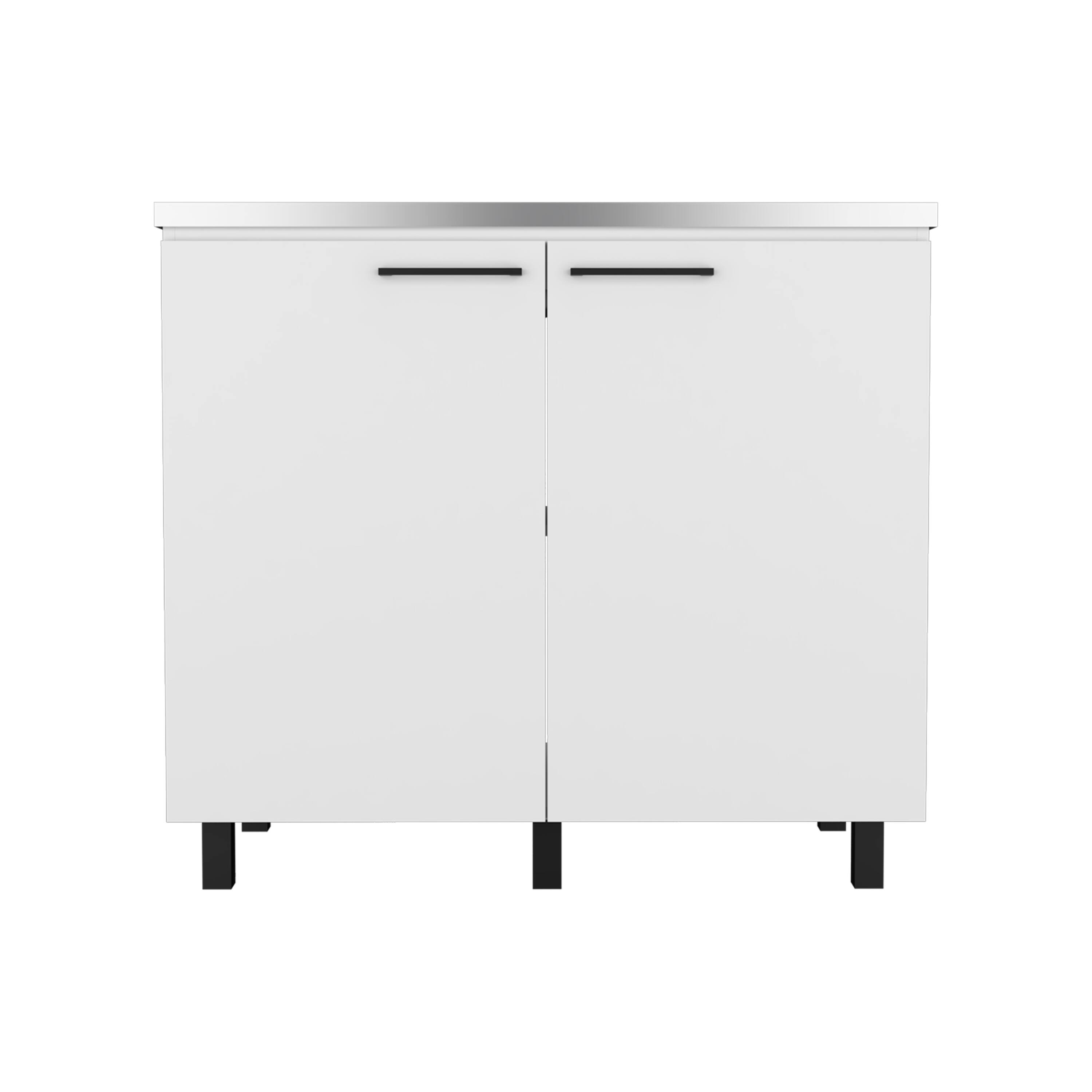 Alt View 2. TinyHomie - Alexandria 2 Piece White Kitchen Set Wall Cabinet   Utility Sink - White.
