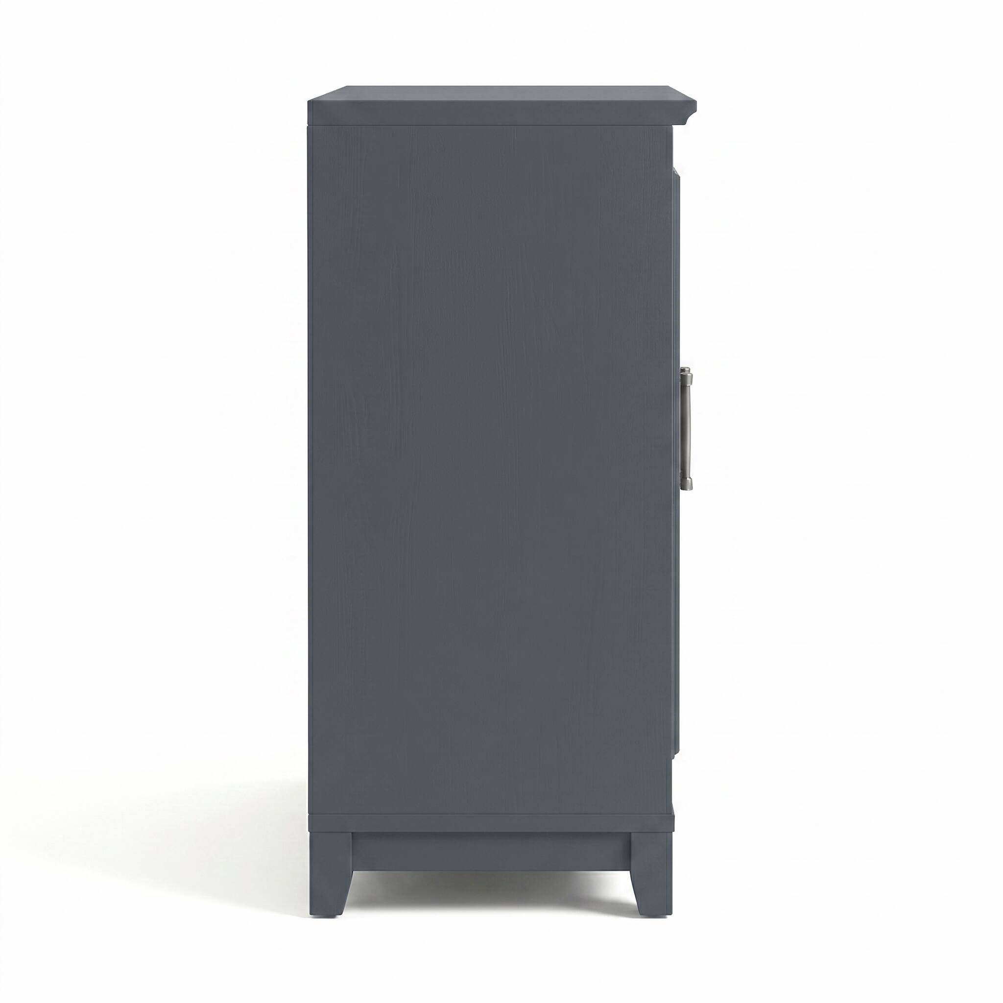 Alt View 9. Martha Stewart - Lily Pond Set of 2 Modular Storage Cabinets with Adjustable Shelf, Soft-Close Doors, Solid Wood Frames and Legs - Slate Blue Frame/Gunmetal Hardware.