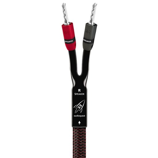 Front. AudioQuest - Rocket 33 15' Pair Full-Range Speaker Cable, Silver Banana Connectors - Red/Black.