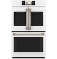 Café - 30" Smart Built-In Double Electric Convection French Door Wall Oven with No Preheat Air Fry - Matte White