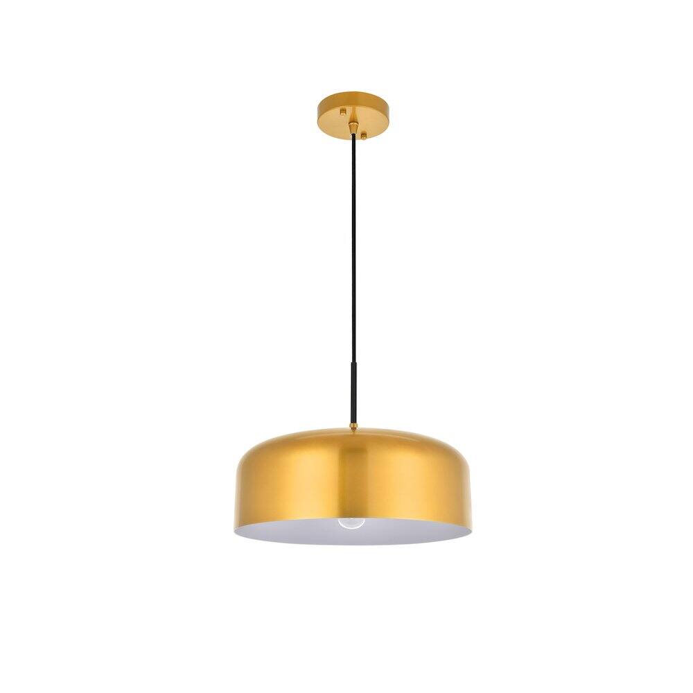 Alt View 6. Living District - Etude 1 Light Satin Gold Pendant - Satin Gold And Black.