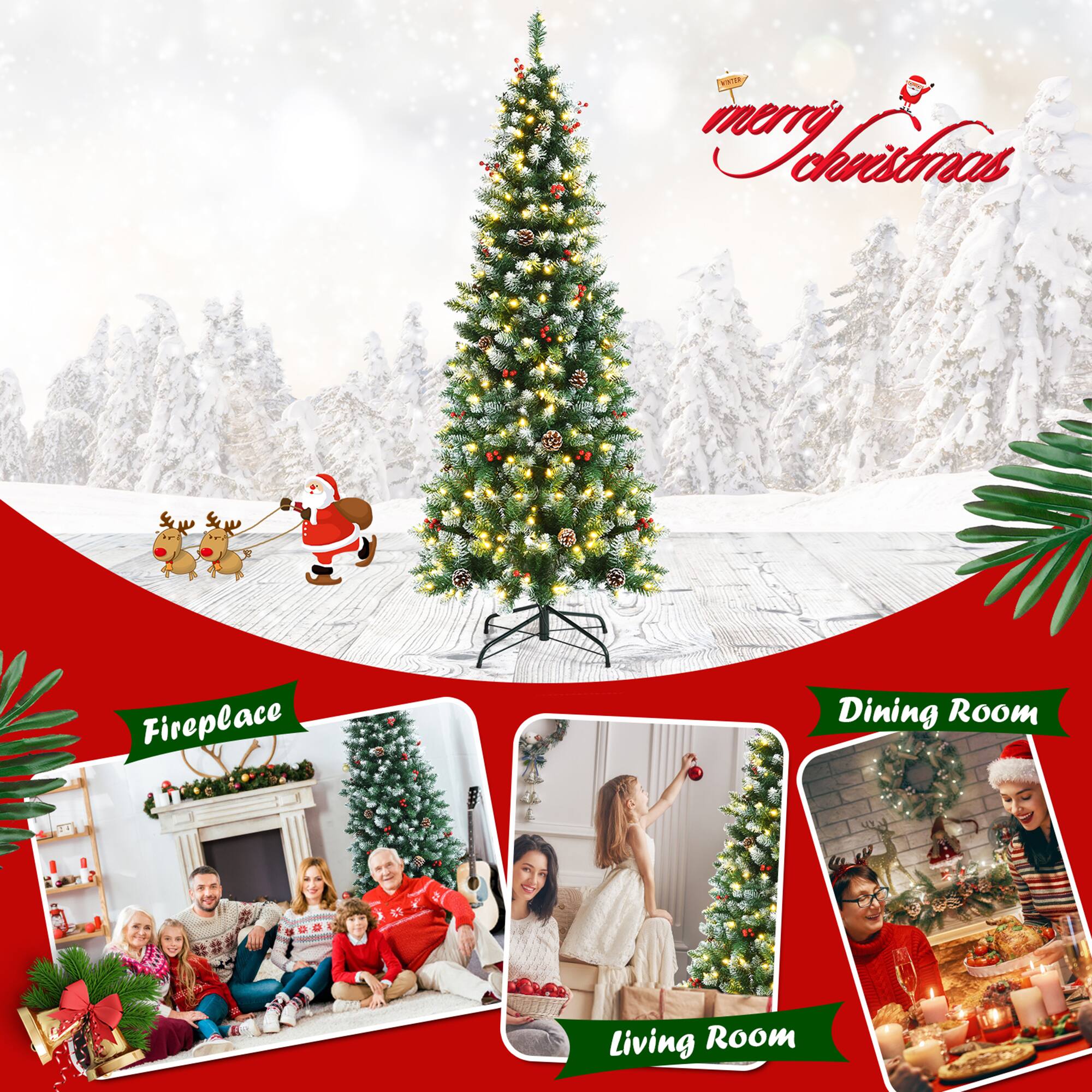 - Merry Christmas
- Fireplace
- Living Room
- Dining Room