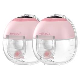 MomMed - Hands-Free Wearable Breast Pump: Quiet 45dB, Double Electric, 4 Modes/9 Levels, Leakproof with Night Light - Pink