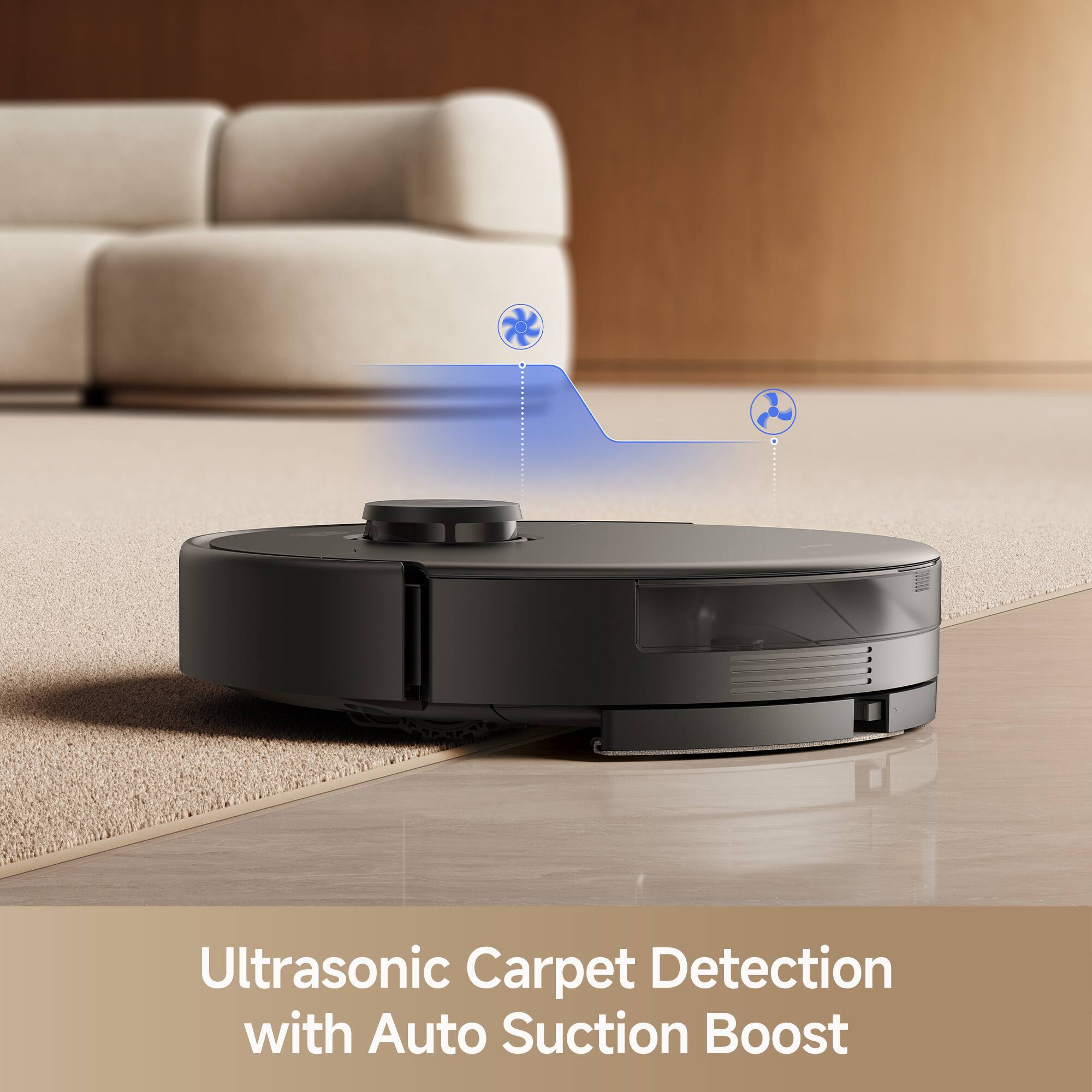 Ultrasonic Carpet Detection with Auto Suction Boost