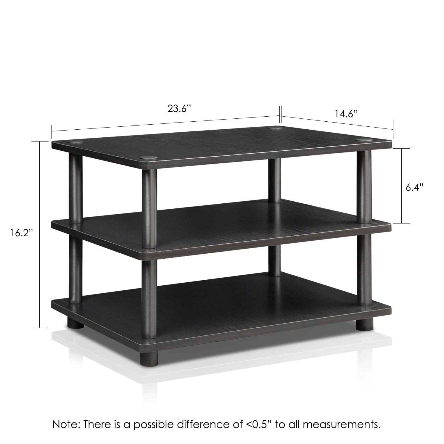 23.6" 14.6" 6.4" 16.2"  
Note: There is a possible difference of <0.5" to all measurements.