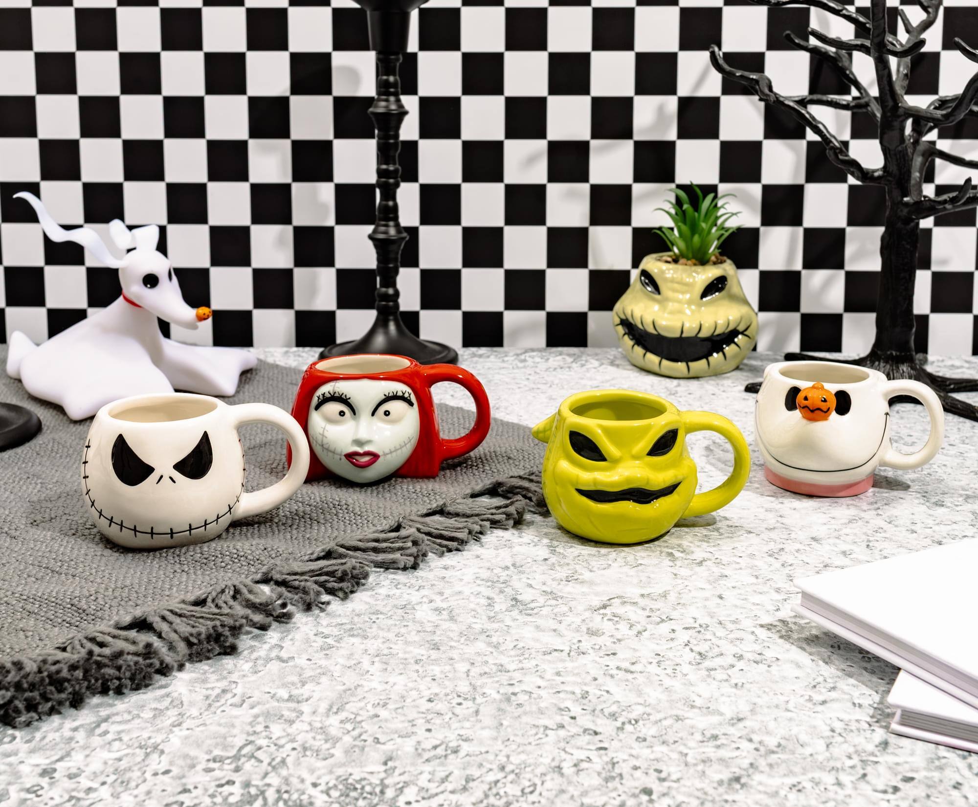Alt View 2. Disney - Disney The Nightmare Before Christmas 4-Piece Sculpted Mug Set | Holds 4 Ounces - Multi-Colored.
