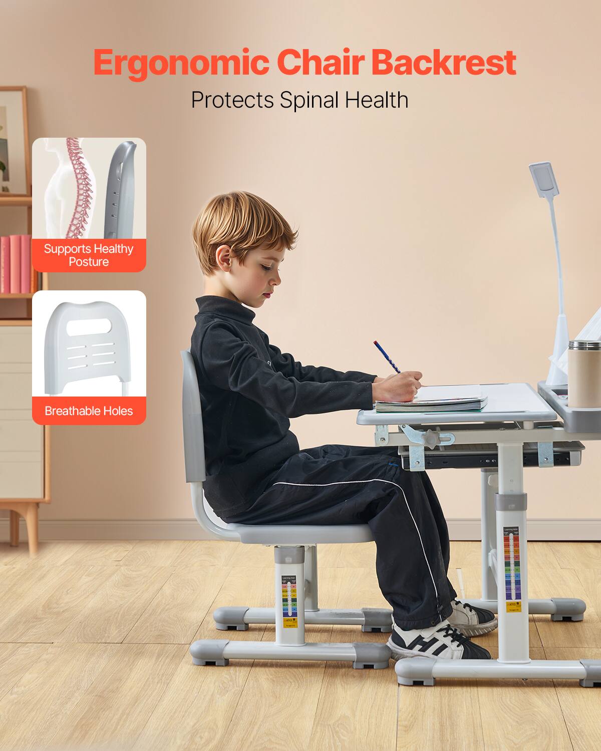 Ergonomic Chair Backrest  
Protects Spinal Health  

- Supports Healthy Posture  
- Breathable Holes