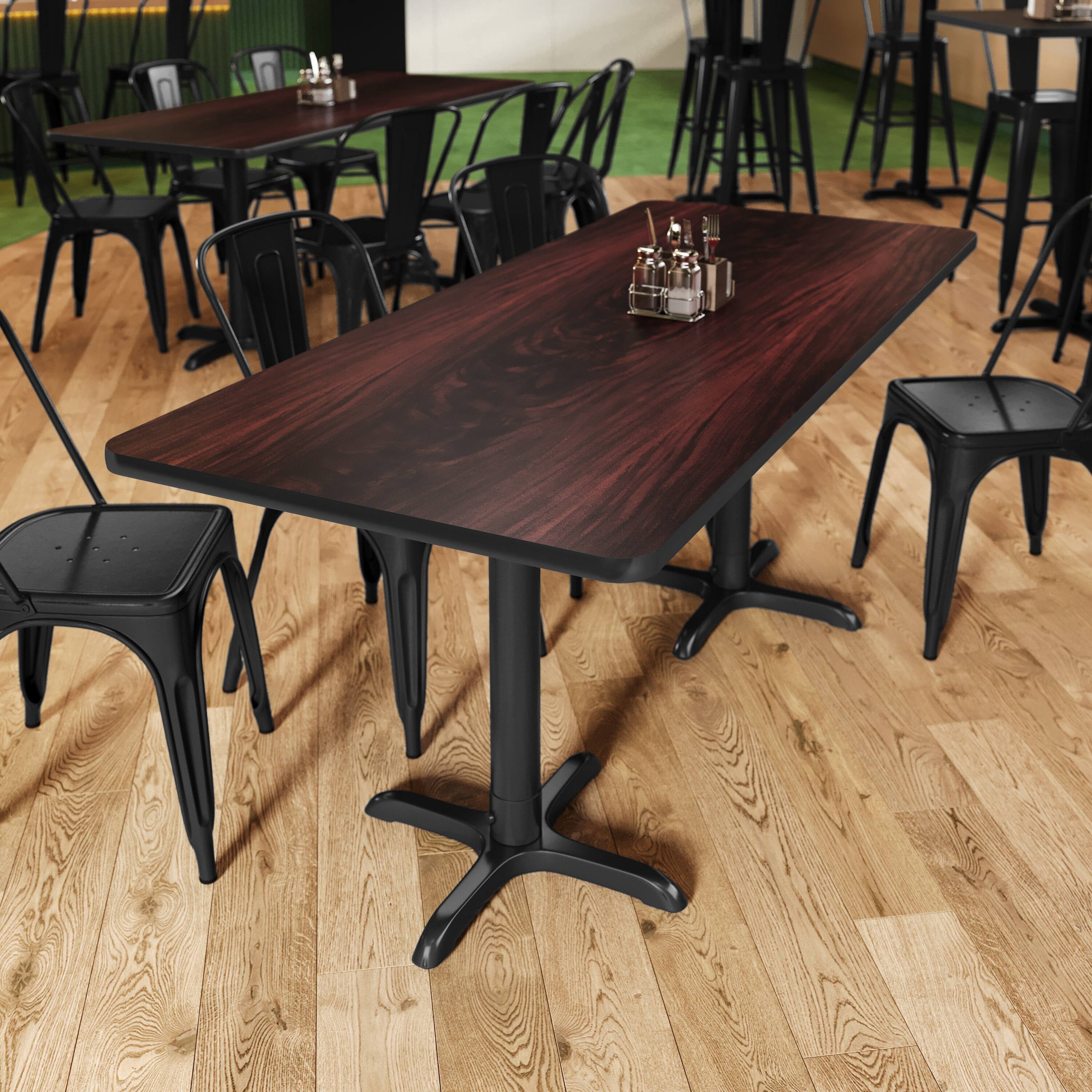 Alt View 1. Emma + Oliver - Reversible Laminate Tabletop - Black/Mahogany.