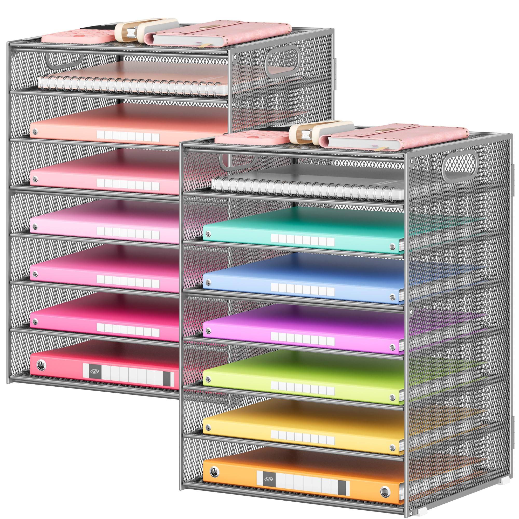 2 Pack 8-tier With Handle - Silver-12.7" x 9.2" x