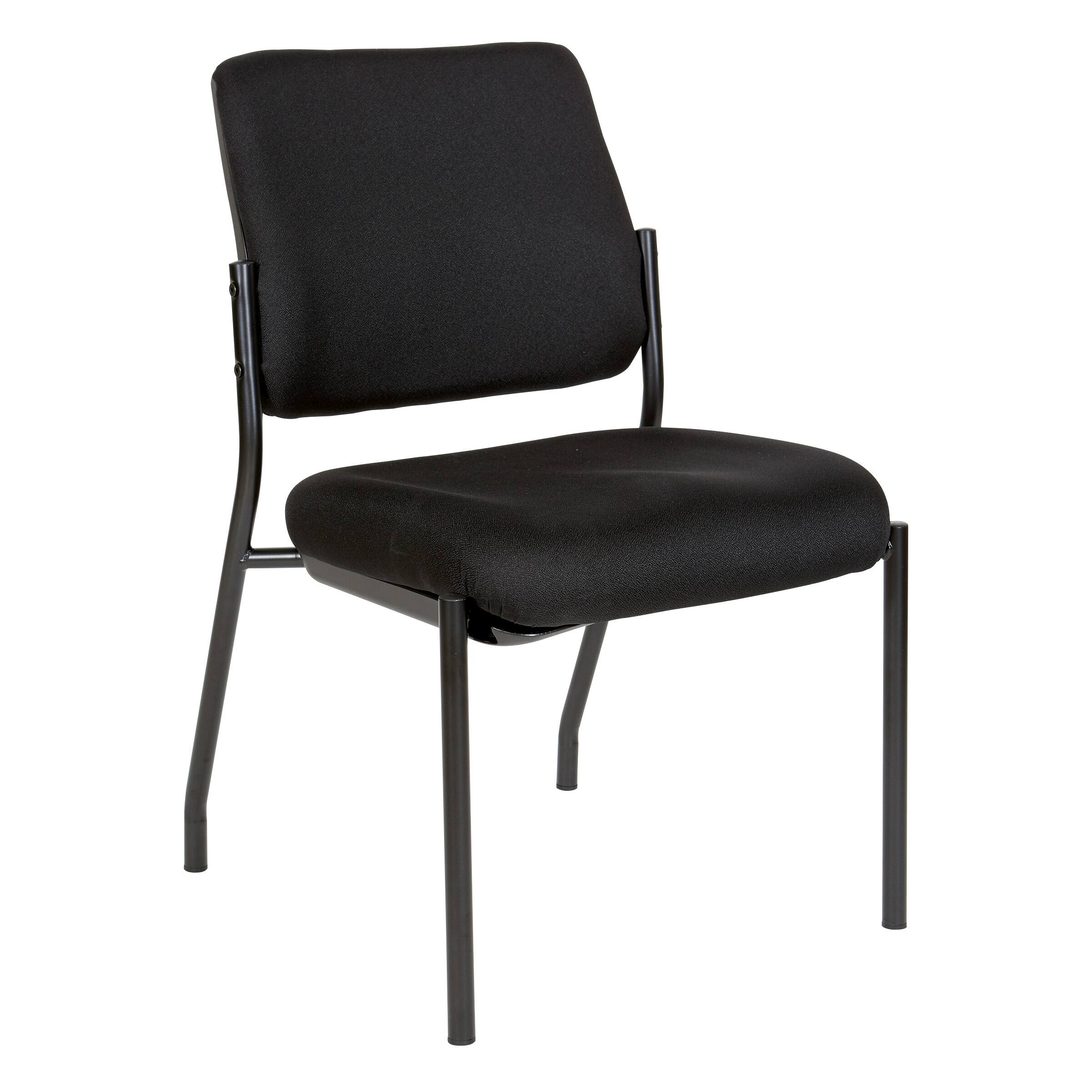 Angle. Office Star Products - Padded Armless Visitor's Chair - Black.