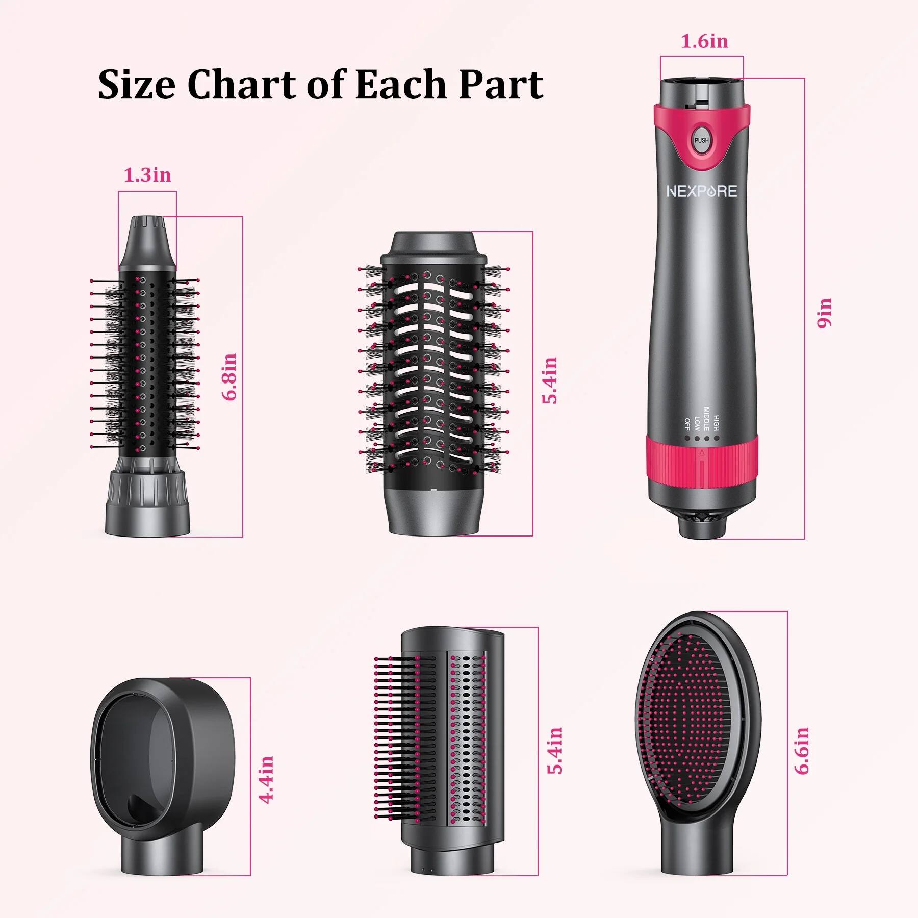 Size Chart of Each Part

1.6in  
1.3in  
6.8in  
5.4in  
9in  
4.4in  
5.4in  
6.6in