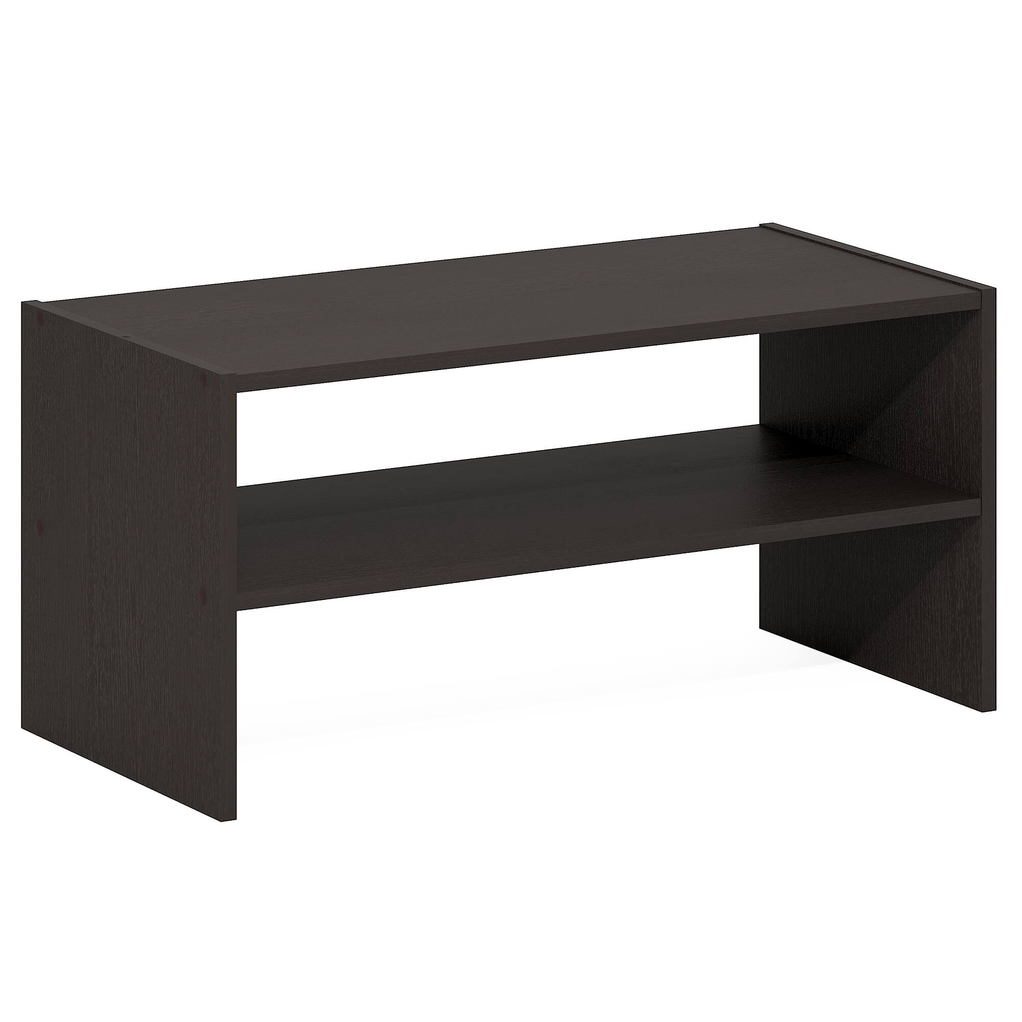 Alt View 4. Furinno - FANO Stackable Shoe Storage, Shoe Rack, 24-Inch Width Shoe Organizer, for Closet Entryway, Office, Garage - Black Dark Oak.