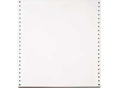 Front. Staples - 9.5" x 11" Continuous Paper, 18 lbs., 92 Brightness, 2500/Carton - White.