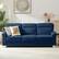 Front. Trinkets Crazed - 82" Modern Compressed Snowfleece Fabric 3-Seater Sofa, for Living Room - blue.