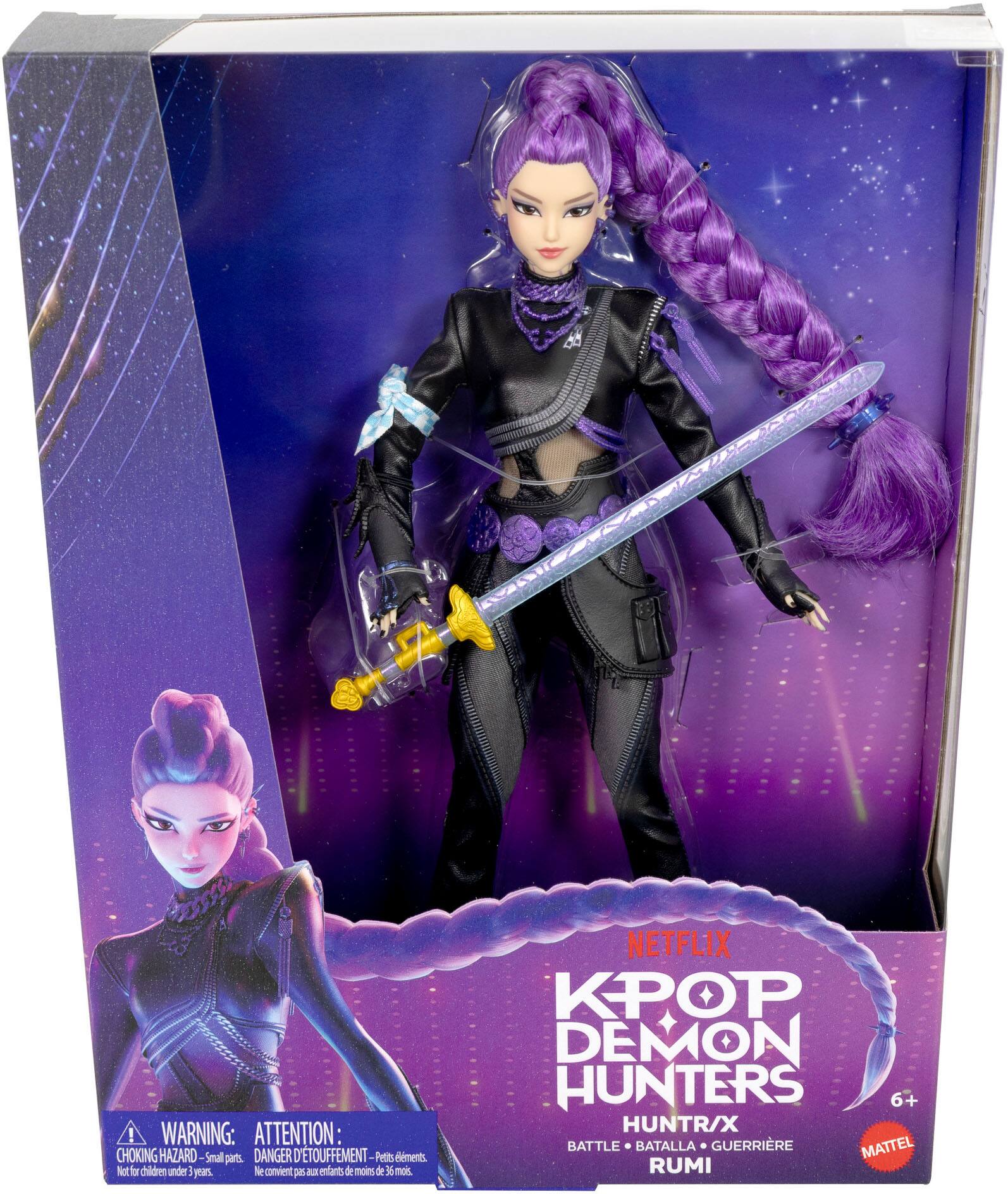 ! WARNING: ATTENTION: CHOKING HAZARD Small parts. DANGER D'TOUFFEMENT Petits lments. Not for children under 3 ZEN Ne convient pas aux enfants de moins de 36 mois.

NETFLIX KPOP DEMON HUNTERS 6+ HUNTR/X BATTLE BATALLA GUERRIERE RUMI