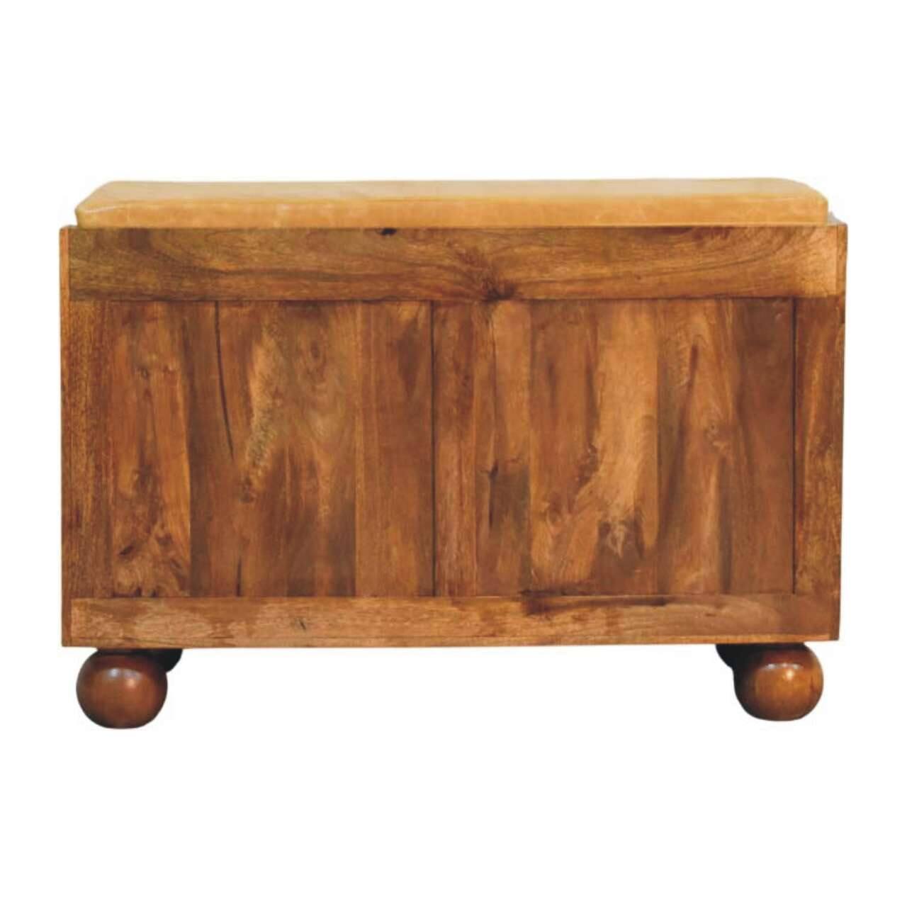 Alt View 6. Artisan Furniture - Artisan Furniture Solid Wood Bola Shoe Storage Bench, 2 Drawers, 4 Shelves, Orange and Brown - Orange And Brown.