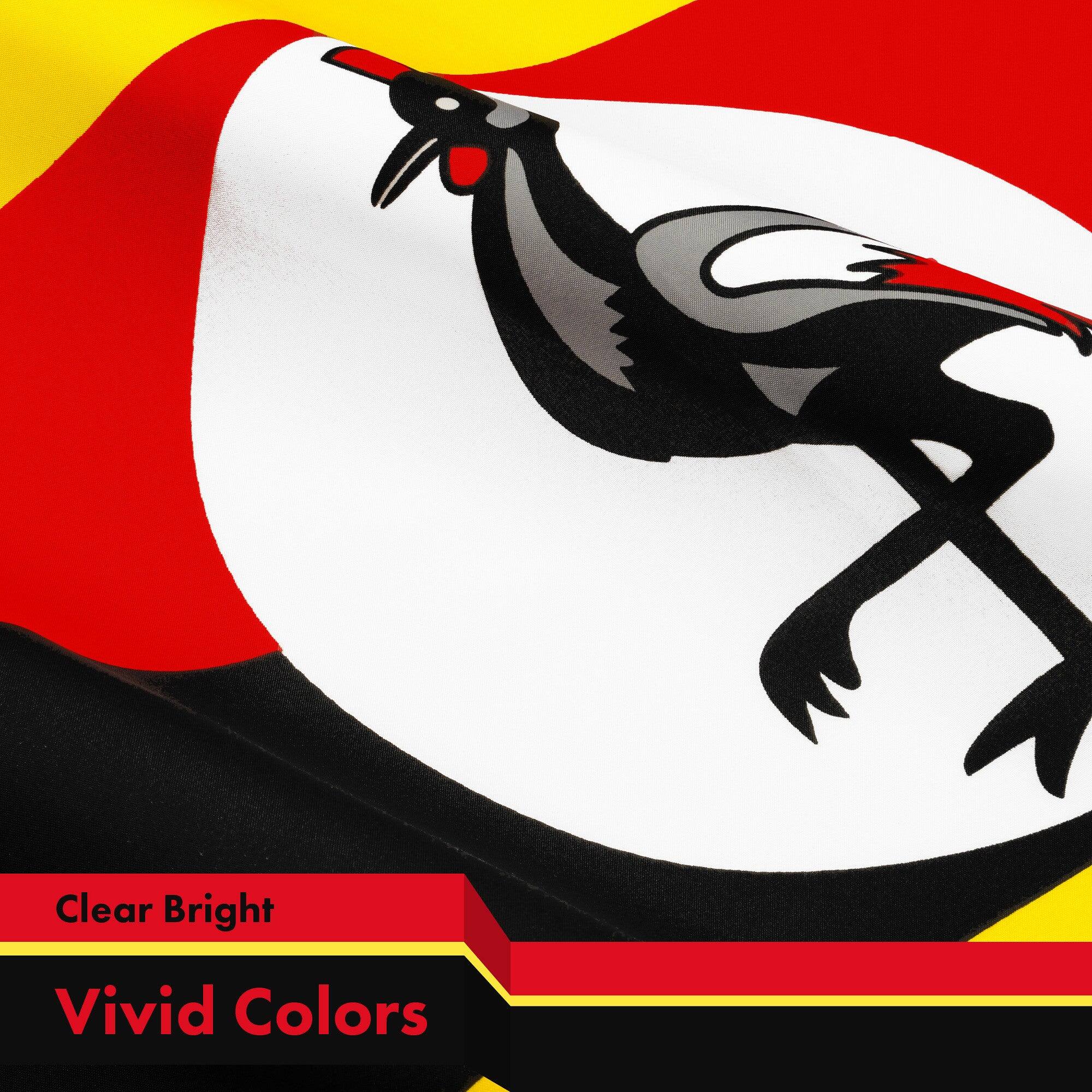 G128 Uganda Flag 3 x 5 ft, Heavyweight 150D Polyester, Brass Grommets ...