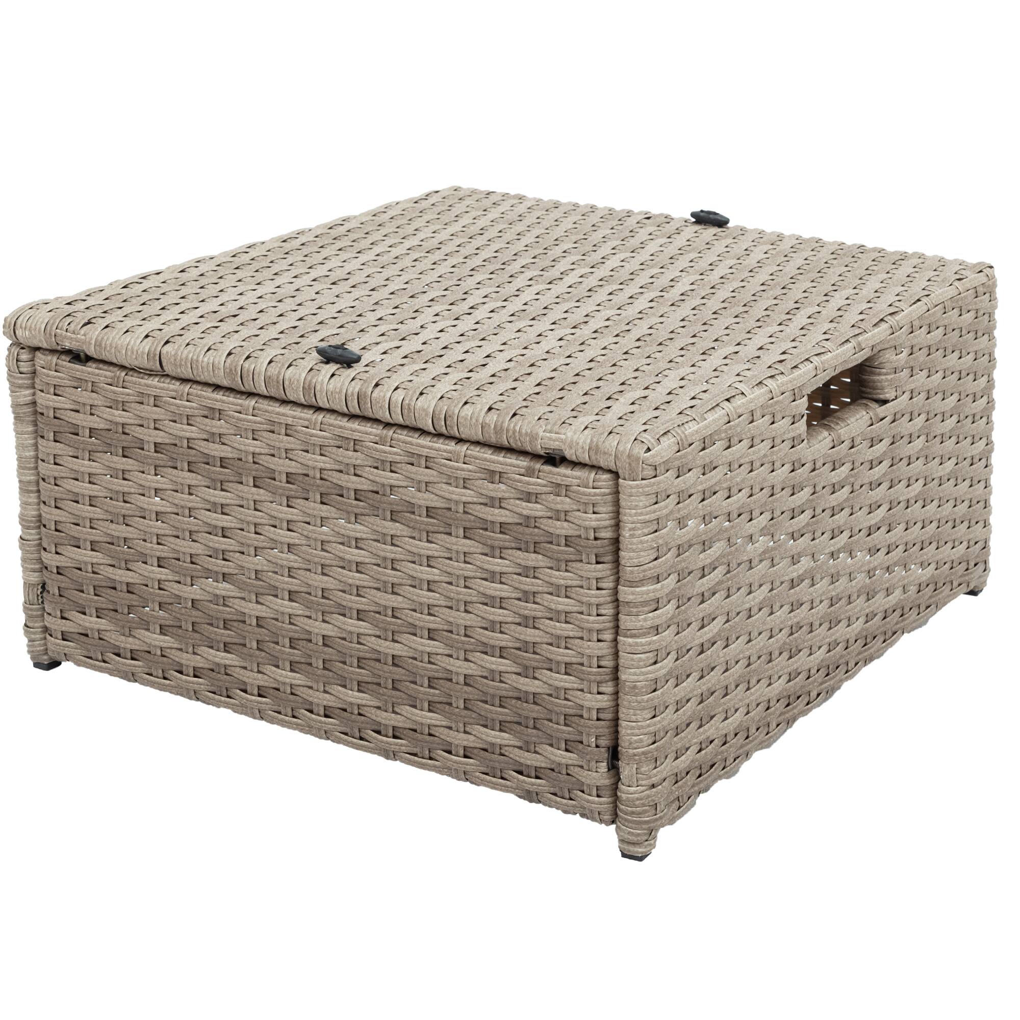 Alt View 5. Siljoy - U-style 4-Piece Patio Set, All Weather Wicker Sofa with Ottoman & Cushions - Beige.