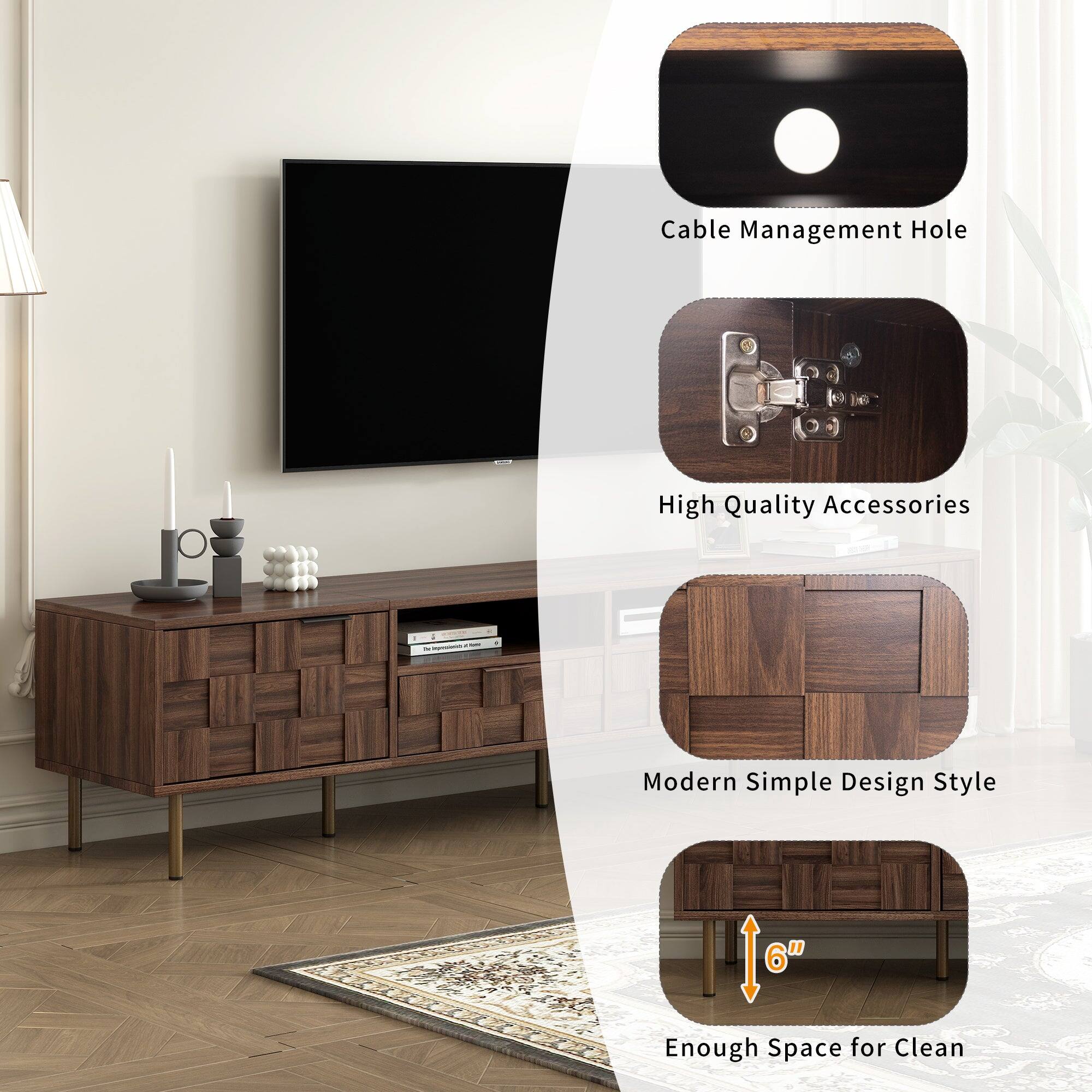 Cable Management Hole  
High Quality Accessories  
Modern Simple Design Style  
10" 6" Enough Space for Clean