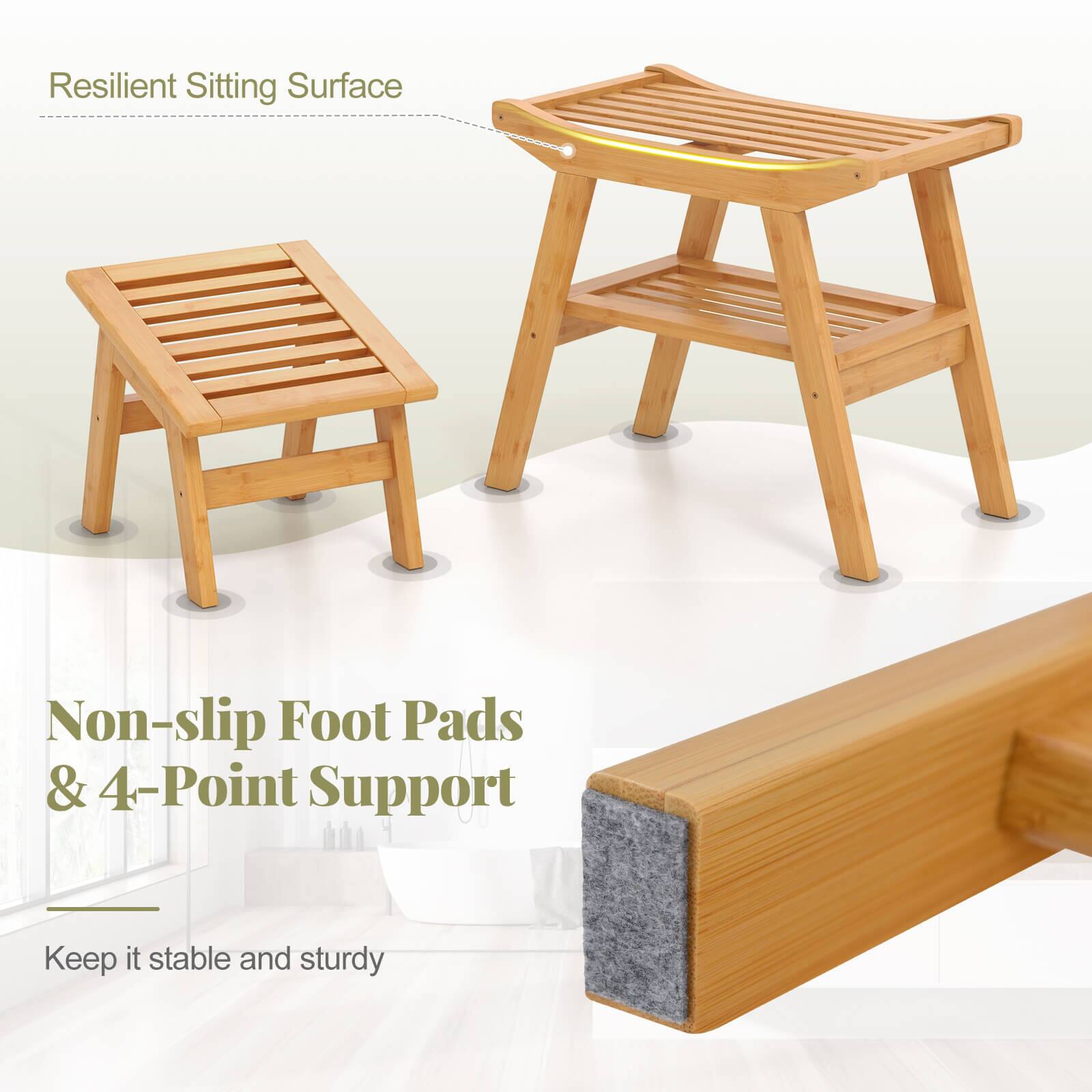 Resilient Sitting Surface Non-slip Foot Pads & 4-Point Support Keep it stable and sturdy