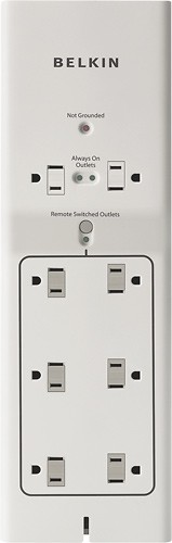  Belkin - Conserve Switch 8-Outlets Surge Suppressor - White/Gray