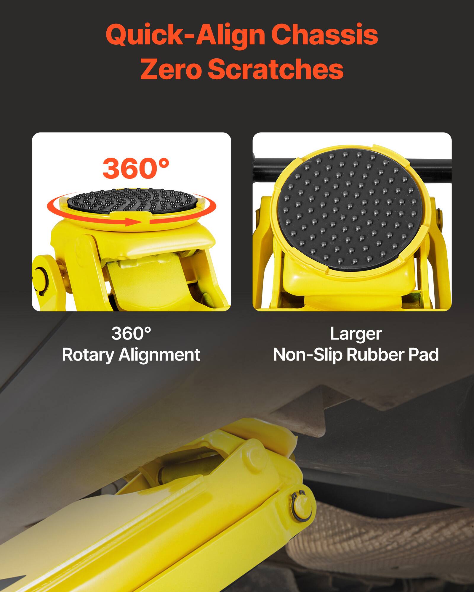 Quick-Align Chassis Zero Scratches

360° Rotary Alignment

Larger Non-Slip Rubber Pad