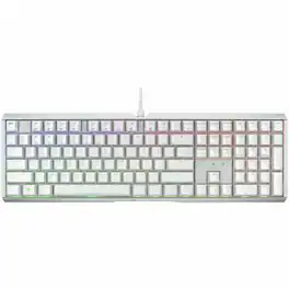 CHERRY - MX 3.1 Wired Gaming Keyboard - aluminum housing, MX2A RED RGB Switch, Abrasion resistant keys, Detachable - White