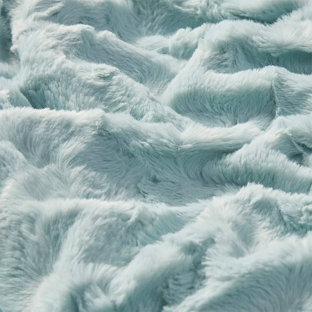 Alt View 5. Gracie Mills - Gracie Mills Shawn Brushed Faux Fur to Mink Oversized Throw - Aqua.