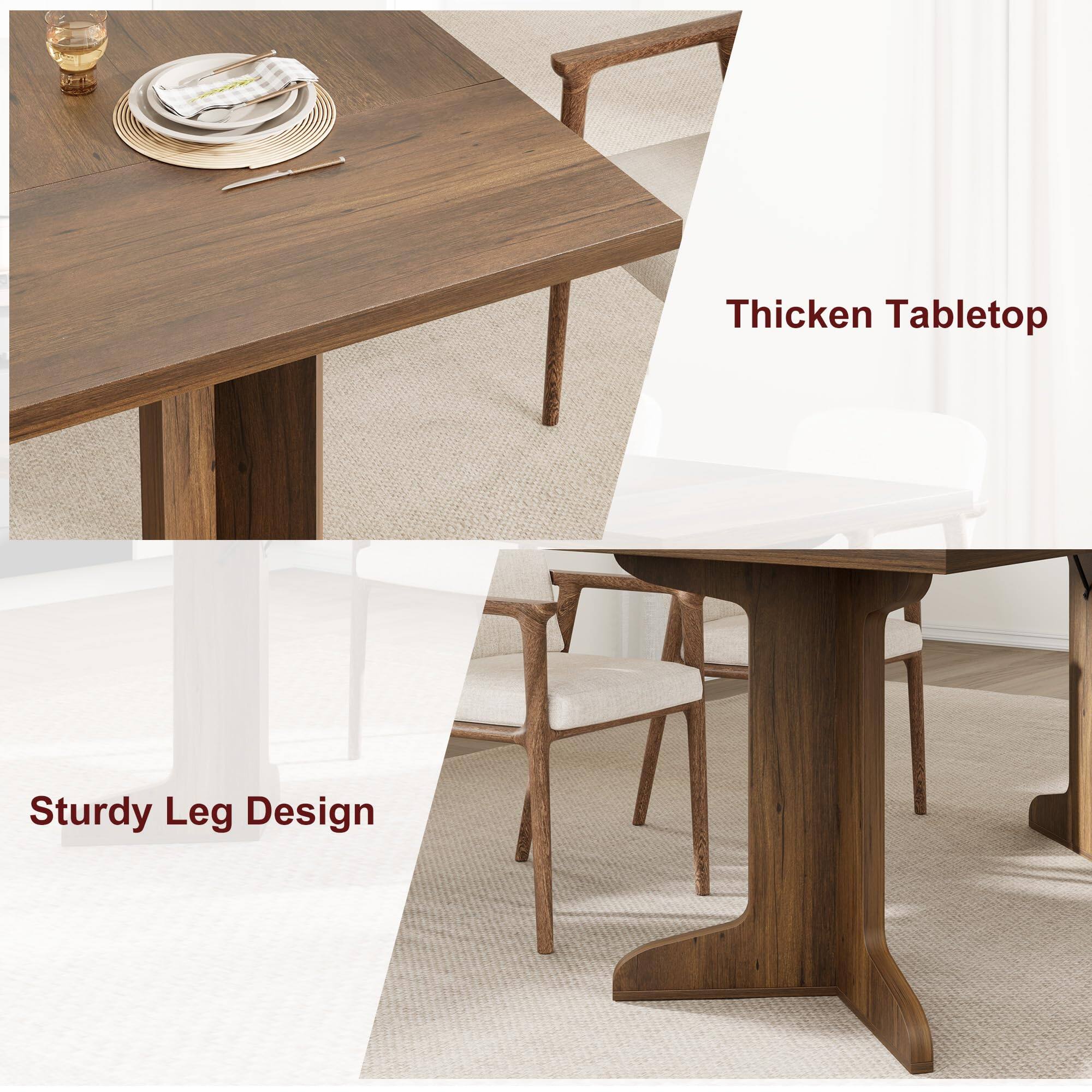 Thicken Tabletop  
Sturdy Leg Design