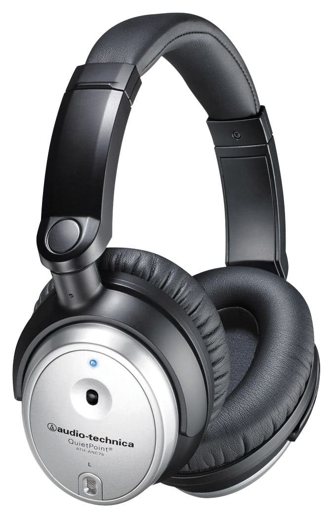 Audio-Technica - QuietPoint Active-Noise-Canceling Over-the-Ear Headphones - Black-Front_Standard