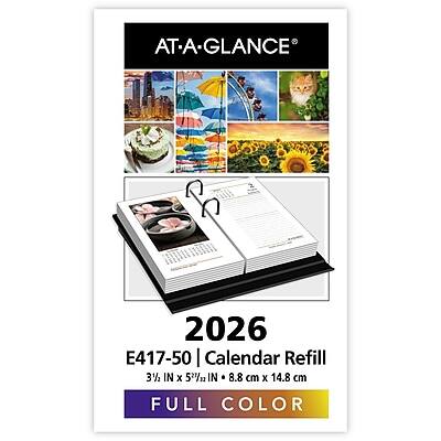 AT-A-GLANCE®

2026

E417-50 | Calendar Refill

3 1/4 IN x 5 7/8 IN | 8.8 cm x 14.8 cm

FULL COLOR