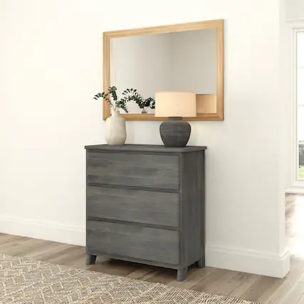 Front. Plank+Beam - Plank+Beam Modern Farmhouse 3 Drawer Dresser, Driftwood - Driftwood.